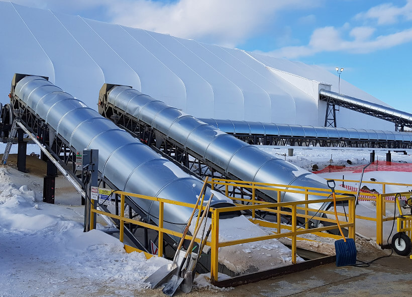 stationary covered quarry belt feeder in Canada