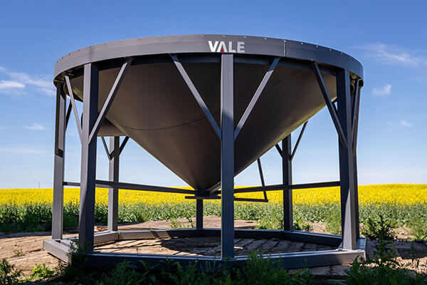 Vale hopper cone in field for farm storage