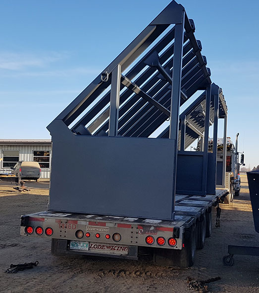 portable hopper loaded on trailer