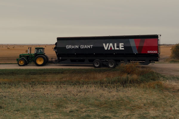 Vale hopper cone in field for farm storage